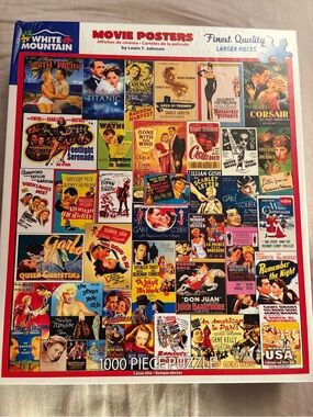 White Mountain 1052 Classic Movie Posters Puzzle 1000 Pieces Complete 24"x30"